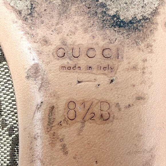 Vintage Gucci Bamboo Horsebit Ballet Flats GG Canvas US 8.5B - Picture 8 of 9